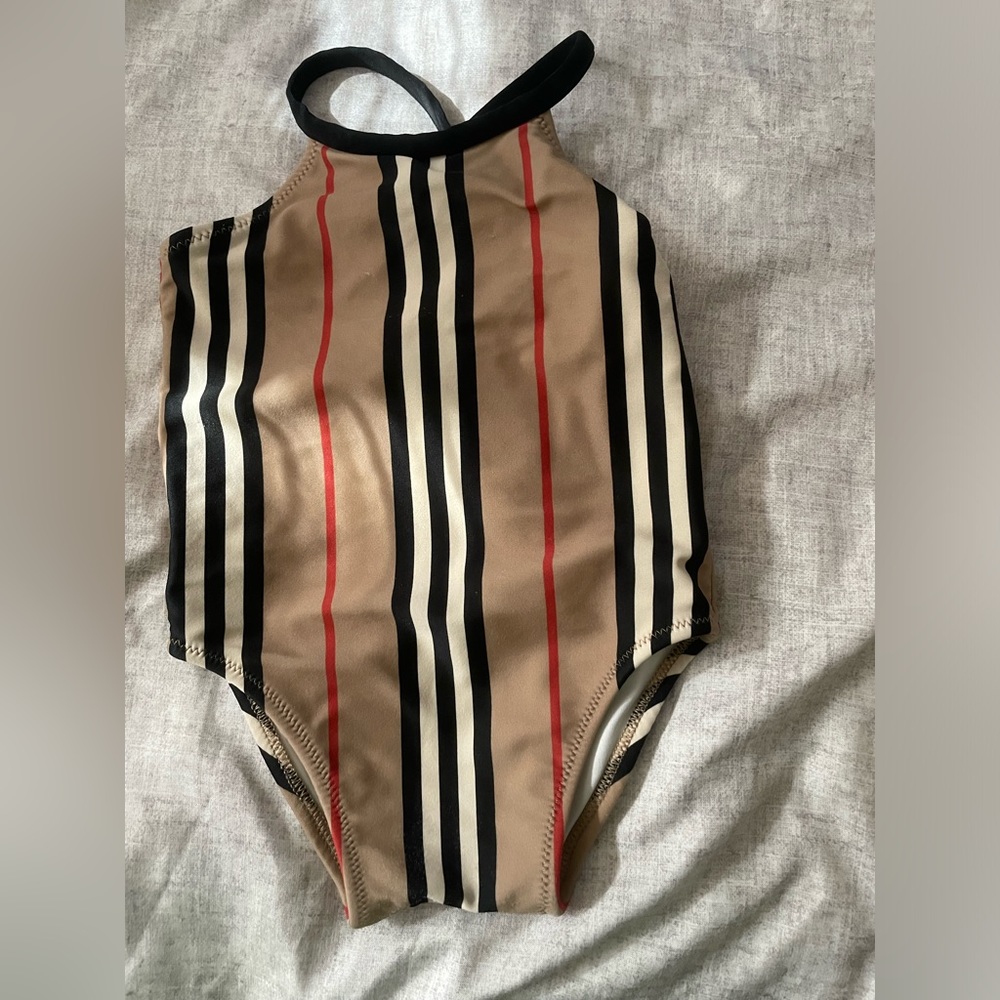 Burberry Baby Girl One Piece Swimsuit. Size 12 months.